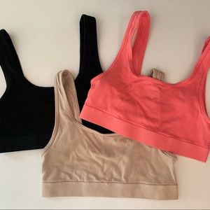 3 Cotton-Blend Bralettes